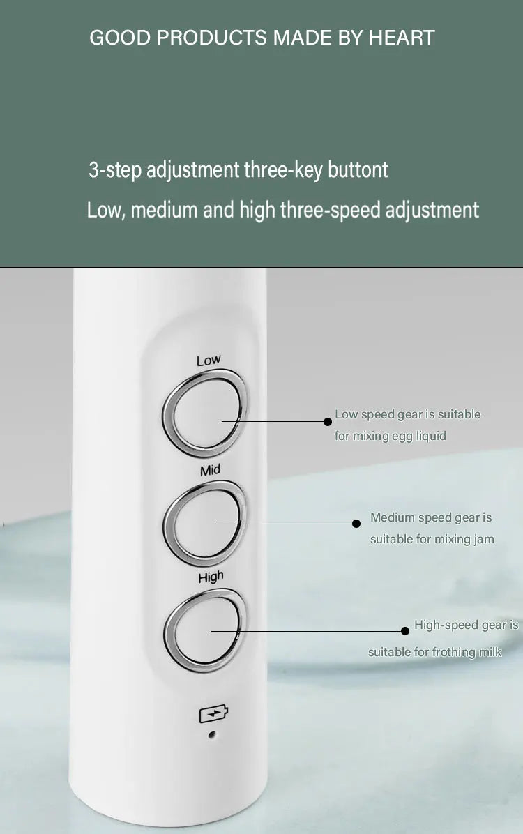 Milk Frother for Cappuccinos -3-in-1 Wireless Electric Milk Foam Machine