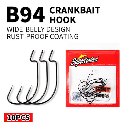 HookUpCo. 10-Pack Offset Fishing Hooks Set - HookUpCo.