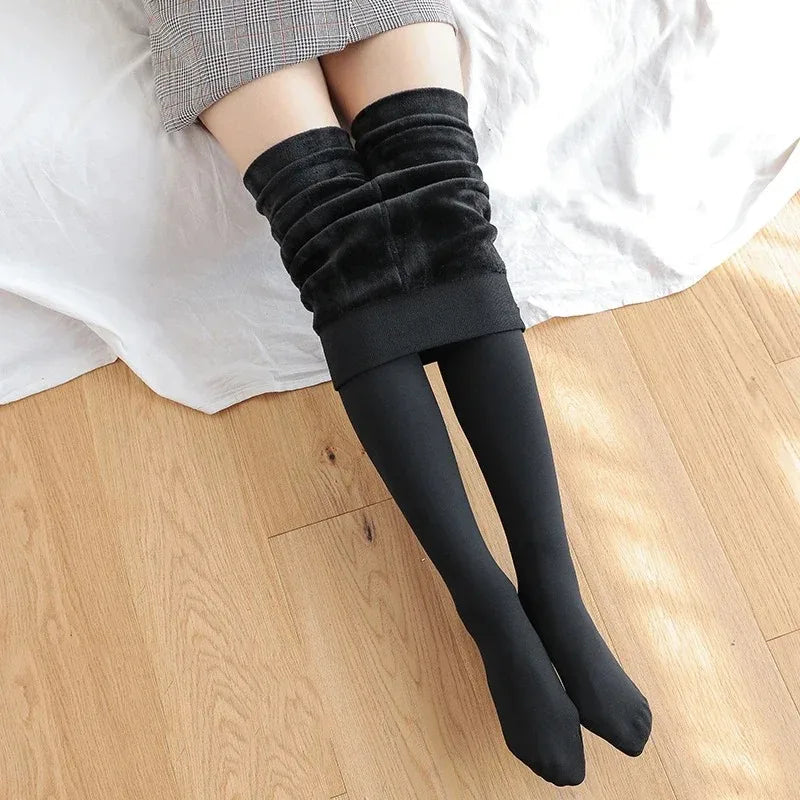 Warm High Waist Velvet Leggings for Women - Casual Comfort