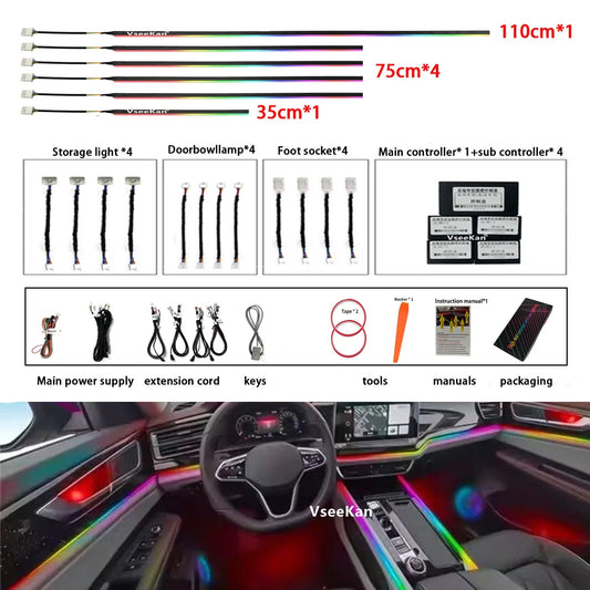 HookUpCo. RGB LED Car Ambient Light Kit - HookUpCo.