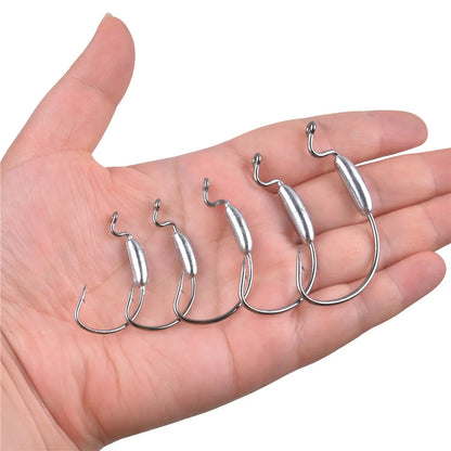 HookUpCo. 10Pcs Offset Curved Fishing Hooks Set - HookUpCo.