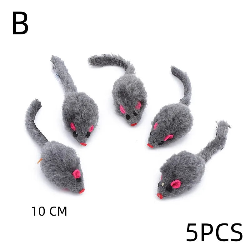HookUpCo. Colorful Plush Mouse Cat Toys Set