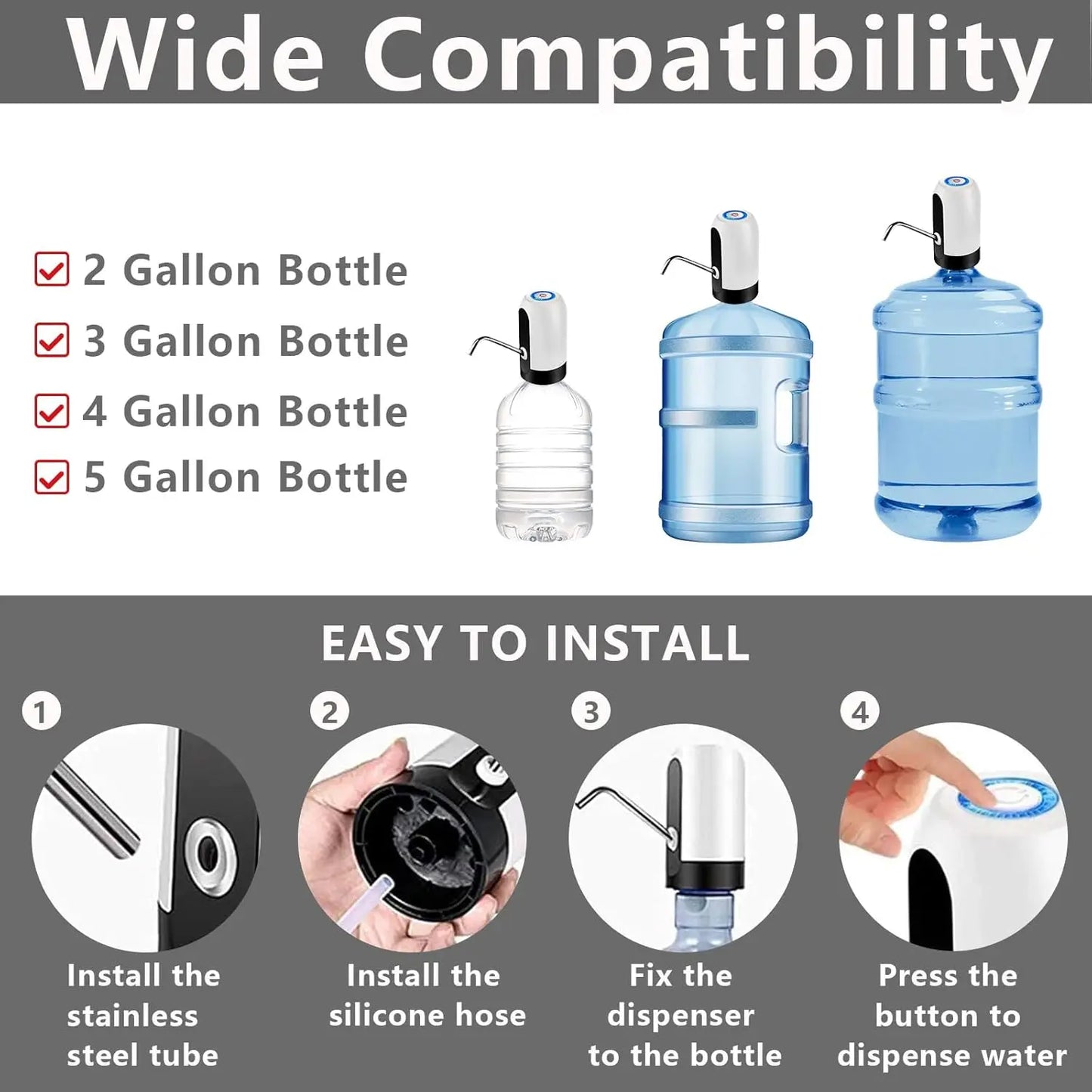 USB Water Pump for 5 Gallon Dispenser