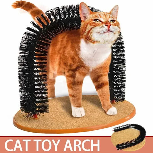 HookUpCo. Cat Grooming Arch with Scratching Pad