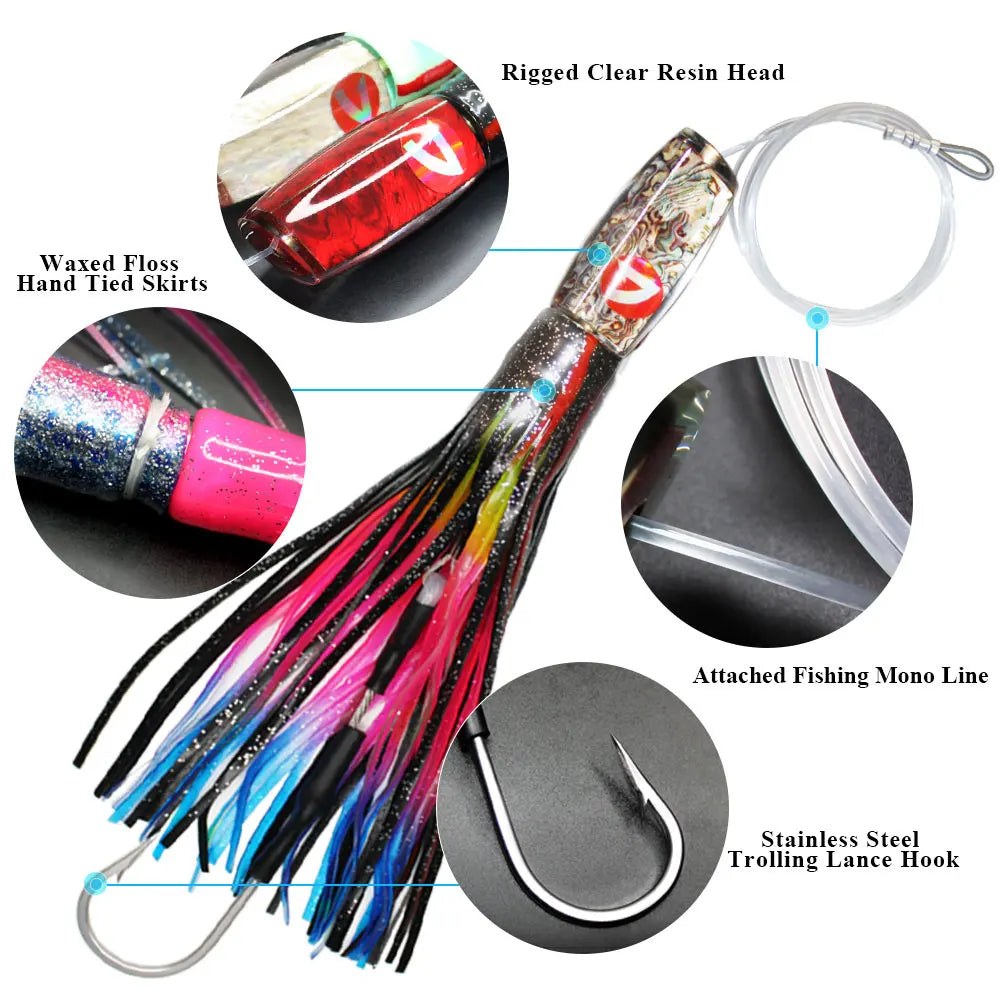 HookUpCo. Saltwater Trolling Lure 12.8" Big Game - HookUpCo.