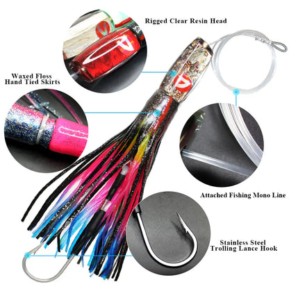 HookUpCo. Saltwater Trolling Lure 12.8" Big Game - HookUpCo.