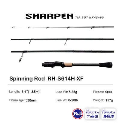 HookUpCo. PureLure Travel Fishing Rods XF/MF Action - HookUpCo.