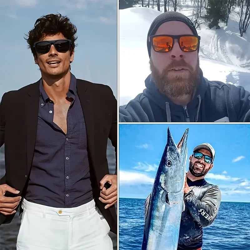 Polarized Square Sunglasses for Summer Travel and Fishing