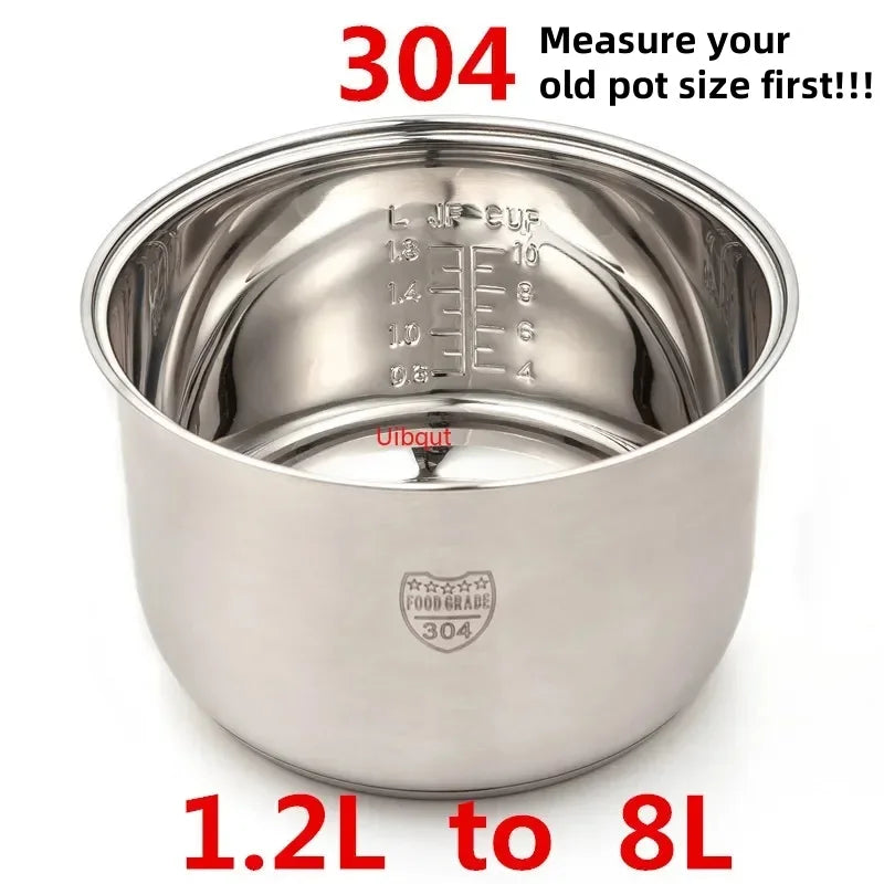 304 Stainless Steel Non-Stick Rice Cooker Inner Pot Replacement