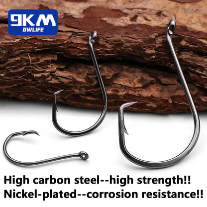 HookUpCo. Offset Barbed Fishing Hooks Set 25-50Pcs - HookUpCo.