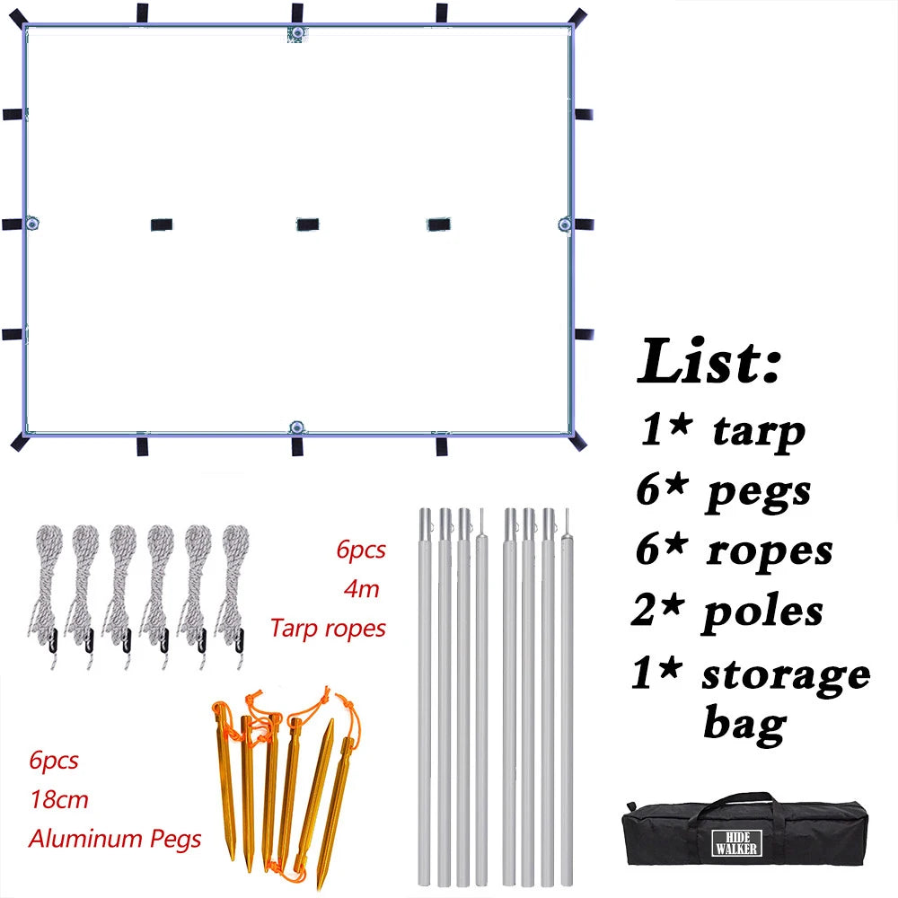 HookUpCo. Waterproof Tent Tarp with 19 Hang Points - HookUpCo.