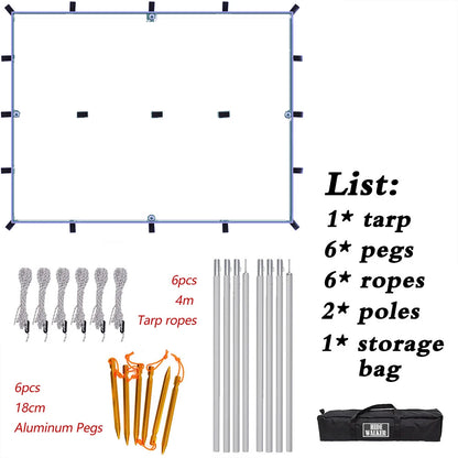 HookUpCo. Waterproof Tent Tarp with 19 Hang Points - HookUpCo.