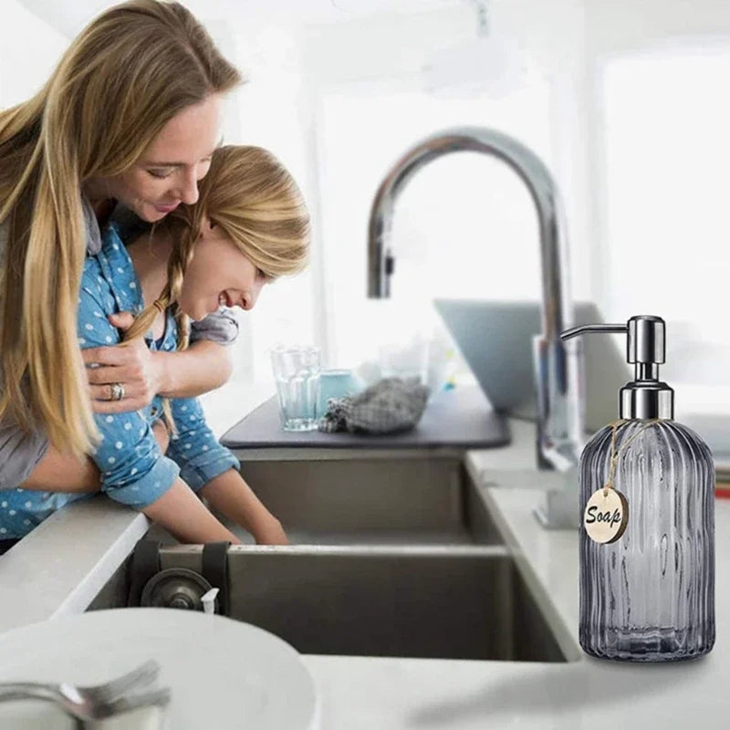 Clear Glass Soap Dispenser for Home Use