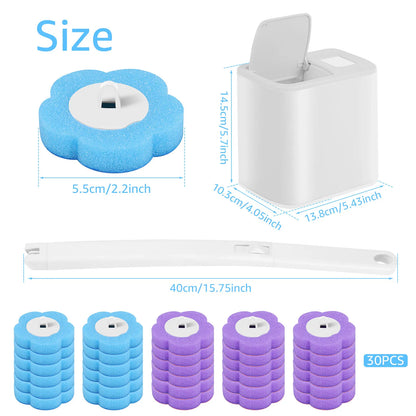 HookUpCo. Long Handle Toilet Brush with Refills