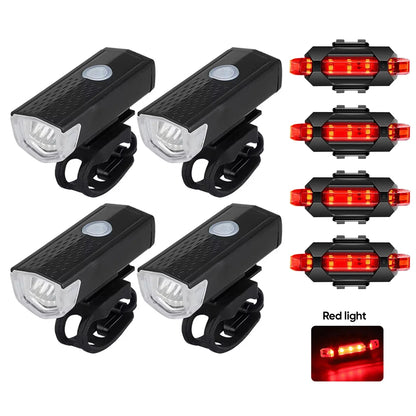 Rechargeable LED Bicycle Light Set for Night Safety Riding