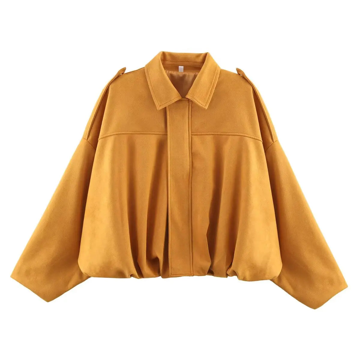 Spring Women's Suede Lapel Bomber Jacket by HookUpCo.