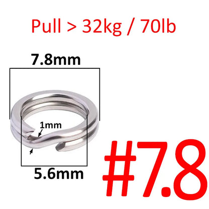 HookUpCo. Stainless Steel Fishing Split Rings 50pcs - HookUpCo.