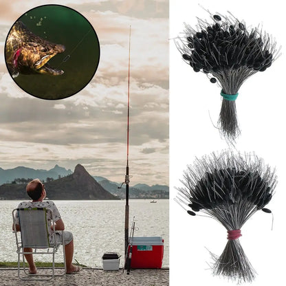 300 Black Silicone Fishing Bobber Stoppers - HookUpCo.