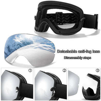 HookUpCo. Anti-Fog Ski Goggles with UV400 Protection