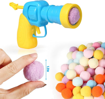 Interactive Plush Ball Cat Toy with Mini Shooting Gun
