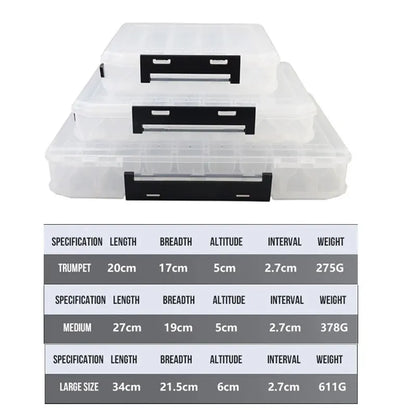 HookUpCo. Double-Sided Large Fishing Tackle Box