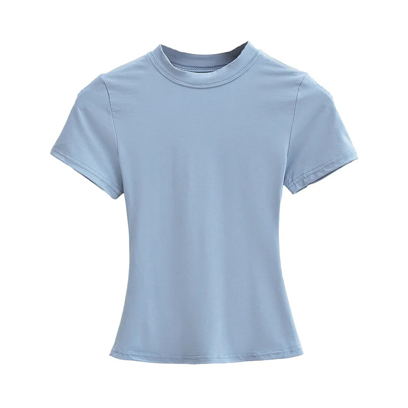 Stylish Slim Fit Casual T-Shirt for Women - Trendy Solid Color