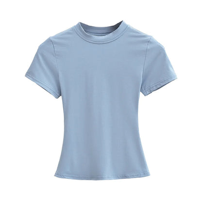 Stylish Slim Fit Casual T-Shirt for Women - Trendy Solid Color