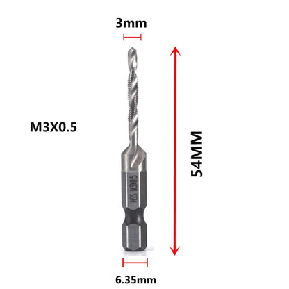 HookUpCo. Titanium Hex Shank Metric Tap Drill Bit Set
