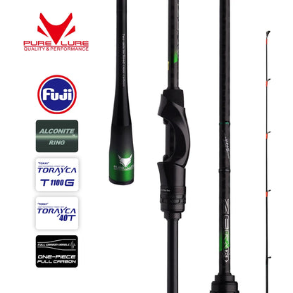 HookUpCo. High Carbon Long Throw Fishing Rod