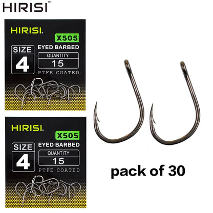 HookUpCo. High Carbon Barbed Fishing Hooks, 30 Pack - HookUpCo.