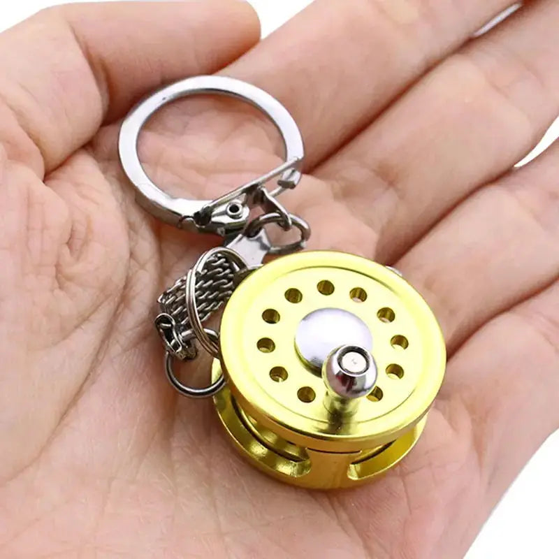 Miniature Gold Fishing Reel Keychain by HookUpCo. - HookUpCo.