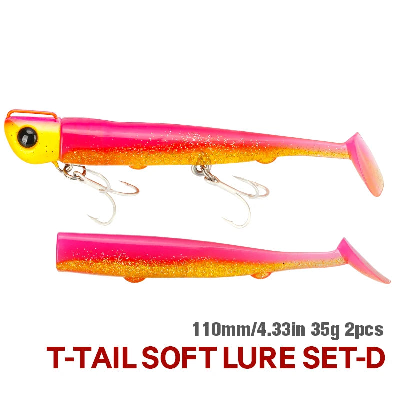 HookUpCo. 110mm Long Casting Soft Lure Set