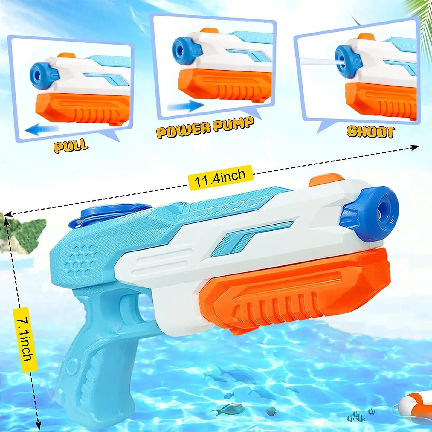 Summer Soaker Water Guns - Long Range Outdoor Fun Wet Play