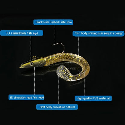 HookUpCo. 5pcs Soft Wobblers Fishing Lures Set