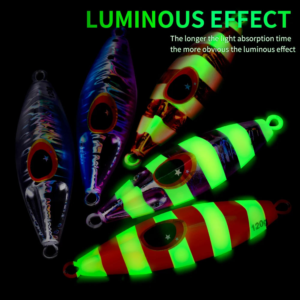 Bionic Glowing Metal Jig Fishing Lure for Nighttime Success