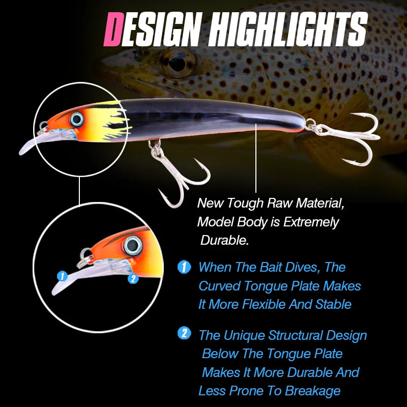 HookUpCo. Curved Topwater Fishing Lure 160F