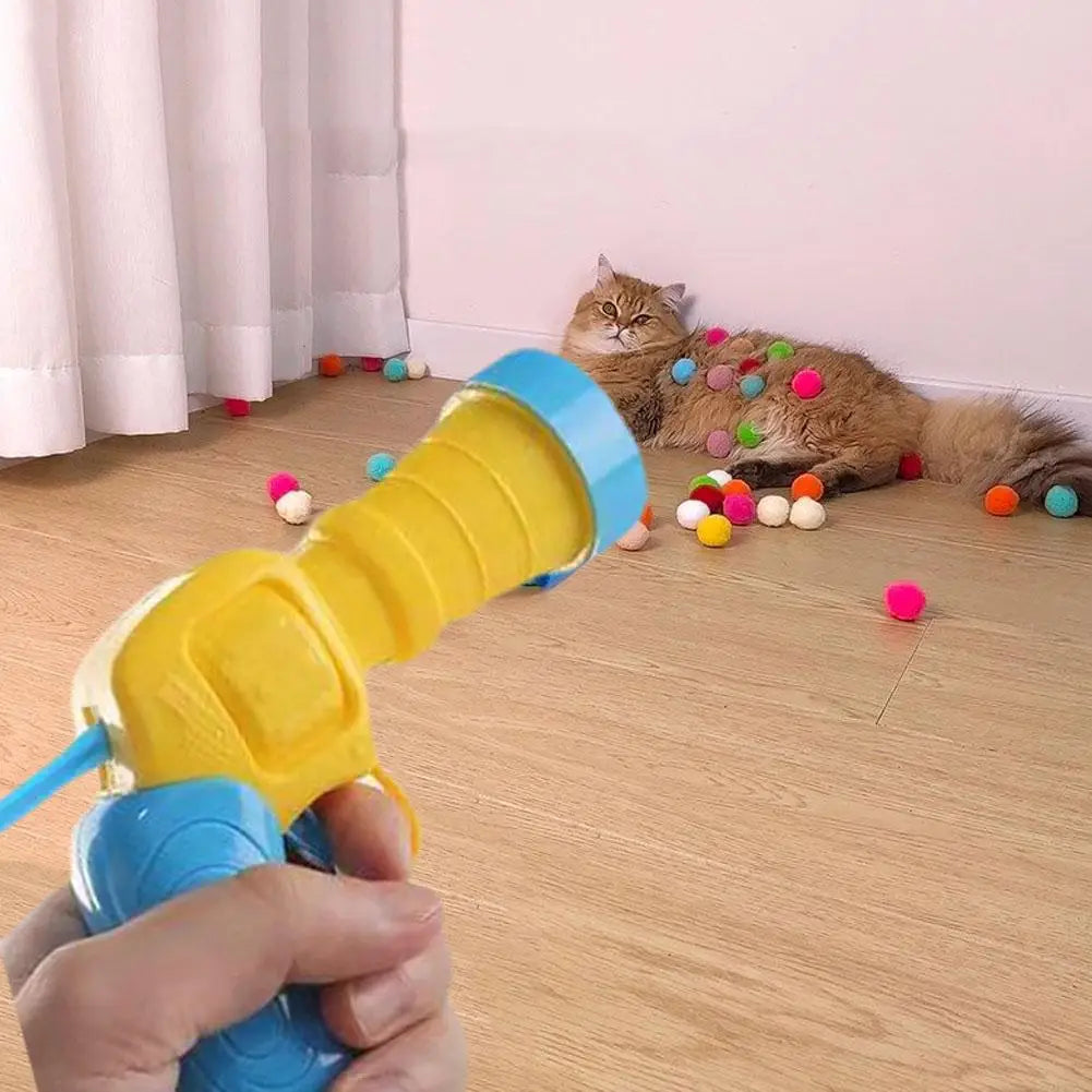 Interactive Plush Ball Launcher Toy for Kittens and Cats