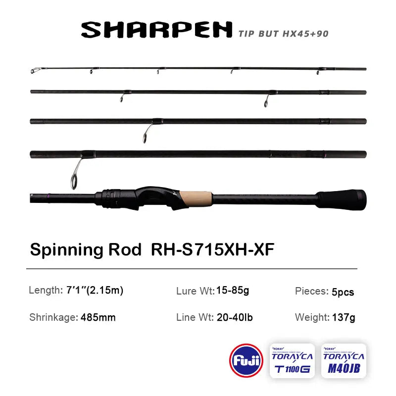 HookUpCo. PureLure Travel Fishing Rods XF/MF Action - HookUpCo.
