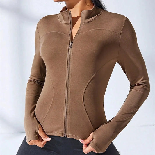 Sculpting Zipper Yoga Jacket for Women - Slim Fit Activewear