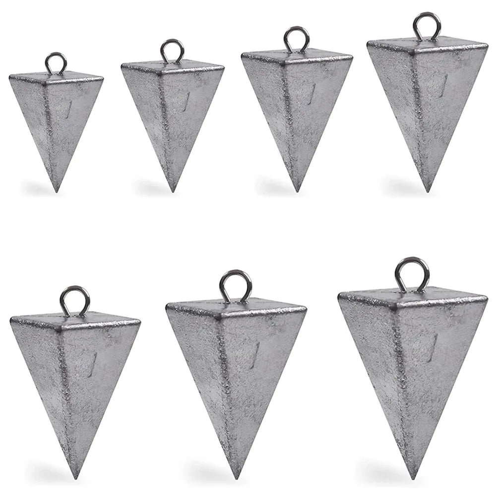 2Pcs Pyramid Fishing Sinkers for Saltwater Surf Tackle Gear
