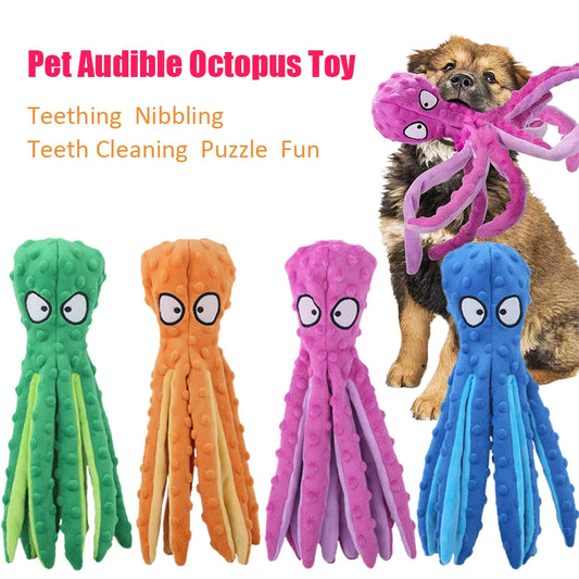 HookUpCo. Plush Octopus Toy for Teething Puppies