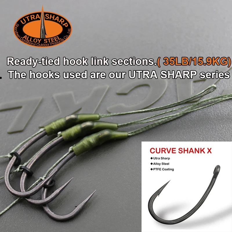 Ready-Tied Carp Fishing Rigs with Soft Hook Links