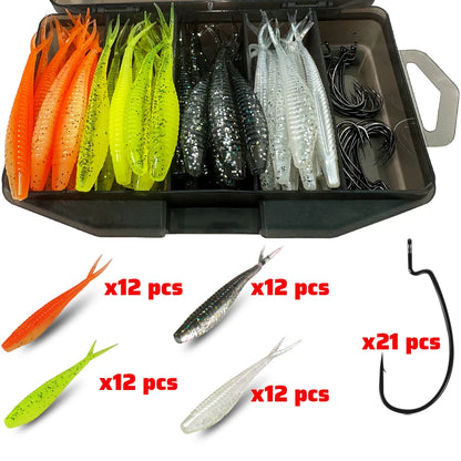 HookUpCo. 70-Piece Soft Lure Set - HookUpCo.