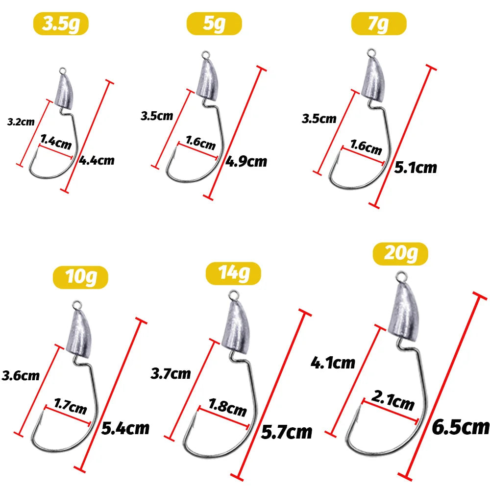 HookUpCo. Metal Jig Heads for Texas Rig Fishing - HookUpCo.
