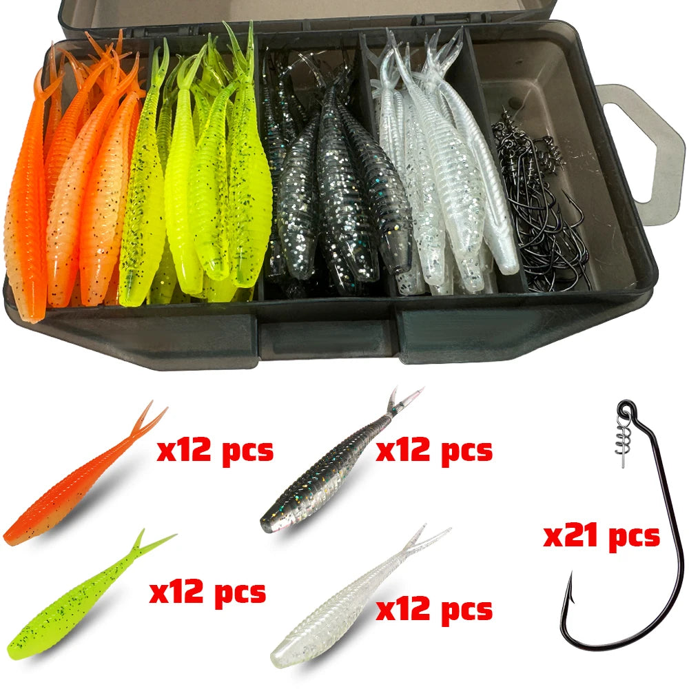 HookUpCo. 70-Piece Soft Lure Set - HookUpCo.