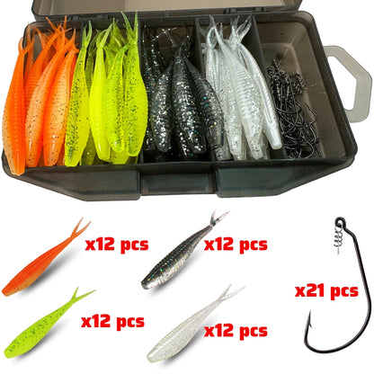 HookUpCo. 70-Piece Soft Lure Set - HookUpCo.