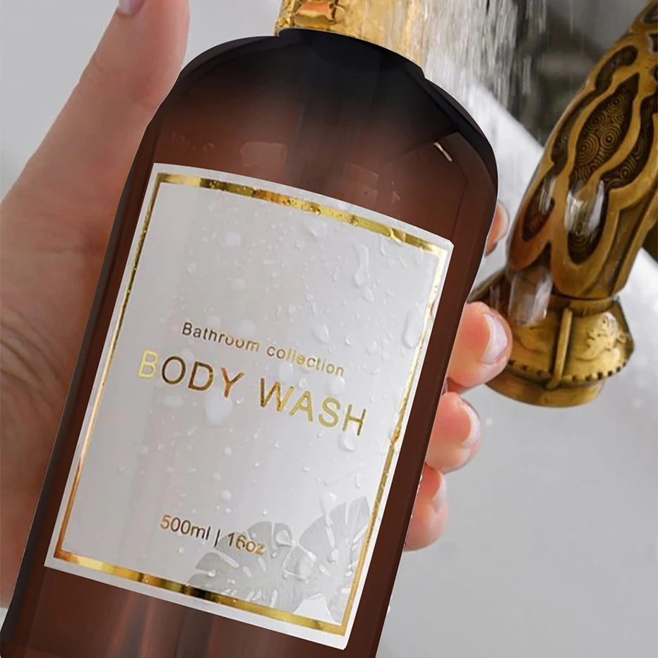 Clear Refillable Shower Dispenser Set