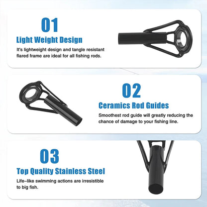Fishing Rod Guide Repair Kit - 80 Stainless Tips - HookUpCo.