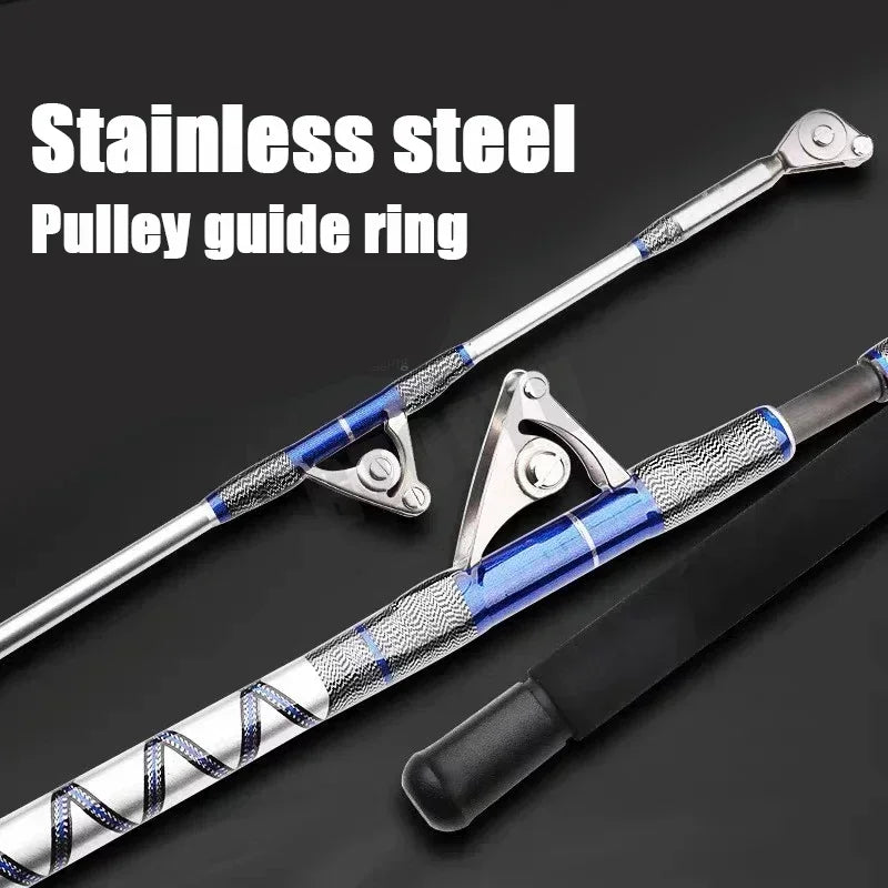HookUpCo. 2.1M Big Game Fishing Rod with Roller Guides - HookUpCo.