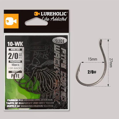 HookUpCo. PTFE Super Slide Wacky Fishing Hooks - HookUpCo.
